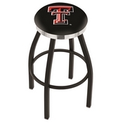 L8B2C - Black Wrinkle Texas Tech Swivel Bar Stool with Chrome Accent Ring by Holland Bar Stool Company