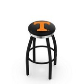 L8B2C - Black Wrinkle Tennessee Swivel Bar Stool with Chrome Accent Ring by Holland Bar Stool Company