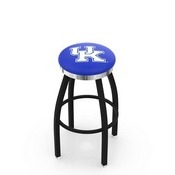 L8B2C - Black Wrinkle Kentucky UK Swivel Bar Stool with Chrome Accent Ring by Holland Bar Stool Company