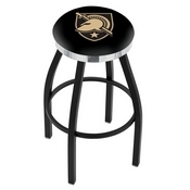 L8B2C - Black Wrinkle US Military Academy (ARMY) Swivel Bar Stool with Chrome Accent Ring by Holland Bar Stool Company