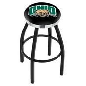 L8B2C - Black Wrinkle Ohio University Swivel Bar Stool with Chrome Accent Ring by Holland Bar Stool Company