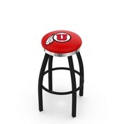 L8B2C - Black Wrinkle Utah Swivel Bar Stool with Chrome Accent Ring by Holland Bar Stool Company
