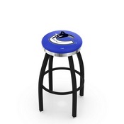 L8B2C - Black Wrinkle Vancouver Canucks Swivel Bar Stool with Chrome Accent Ring by Holland Bar Stool Company