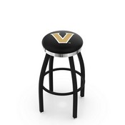 L8B2C - Black Wrinkle Vanderbilt Swivel Bar Stool with Chrome Accent Ring by Holland Bar Stool Company