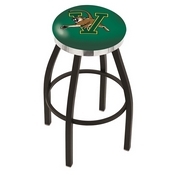 L8B2C - Black Wrinkle Vermont Swivel Bar Stool with Chrome Accent Ring by Holland Bar Stool Company