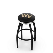 L8B2C - Black Wrinkle Wake Forest Swivel Bar Stool with Chrome Accent Ring by Holland Bar Stool Company