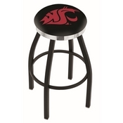 L8B2C - Black Wrinkle Washington State Swivel Bar Stool with Chrome Accent Ring by Holland Bar Stool Company
