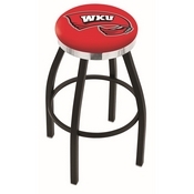 L8B2C - Black Wrinkle Western Kentucky Swivel Bar Stool with Chrome Accent Ring by Holland Bar Stool Company