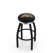 L8B2C - Black Wrinkle Western Michigan Swivel Bar Stool with Chrome Accent Ring by Holland Bar Stool Company
