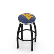 L8B2C - Black Wrinkle West Virginia Swivel Bar Stool with Chrome Accent Ring by Holland Bar Stool Company