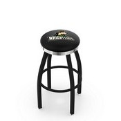 L8B2C - Black Wrinkle Wright State Swivel Bar Stool with Chrome Accent Ring by Holland Bar Stool Company