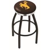 L8B2C - Black Wrinkle Wyoming Swivel Bar Stool with Chrome Accent Ring by Holland Bar Stool Company