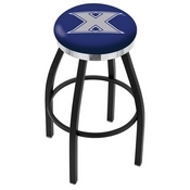 L8B2C - Black Wrinkle Xavier Swivel Bar Stool with Chrome Accent Ring by Holland Bar Stool Company