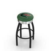 L8B3C - Black Wrinkle UAB Swivel Bar Stool with Chrome 2.5