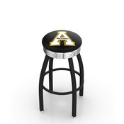 L8B3C - Black Wrinkle Appalachian State Swivel Bar Stool with Chrome 2.5