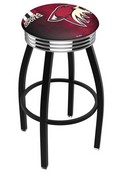 L8B3C Arizona Coyotes Swivel Stool with a Black Wrinkle and Chrome Finish