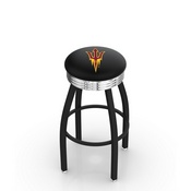 L8B3C - Black Wrinkle Arizona State Swivel Bar Stool with Chrome 2.5