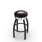 L8B3C - Black Wrinkle Arkansas Swivel Bar Stool with Chrome 2.5
