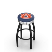 L8B3C - Black Wrinkle Auburn Swivel Bar Stool with Chrome 2.5