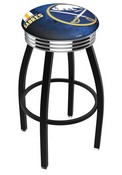 L8B3C Buffalo Sabres Swivel Stool with a Black Wrinkle and Chrome Finish