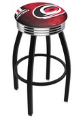 L8B3C Carolina Hurricanes Swivel Stool with a Black Wrinkle and Chrome Finish