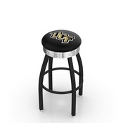 L8B3C - Black Wrinkle Central Florida Swivel Bar Stool with Chrome 2.5