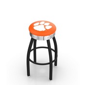 L8B3C - Black Wrinkle Clemson Swivel Bar Stool with Chrome 2.5