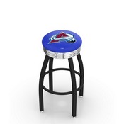 L8B3C - Black Wrinkle Colorado Avalanche Swivel Bar Stool with Chrome 2.5 Ribbed Accent Ring by Holland Bar Stool Company