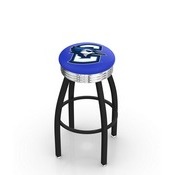 L8B3C - Black Wrinkle Creighton Swivel Bar Stool with Chrome 2.5 Ribbed Accent Ring by Holland Bar Stool Company