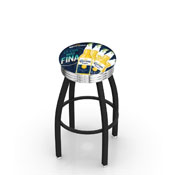 L8B3C Corona (5 Limes) Swivel Stool with a Black Wrinkle and Chrome Finish by Holland Bar Stool Co.