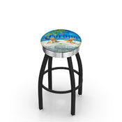 L8B3C Corona (FYB-Backs) Swivel Stool with a Black Wrinkle and Chrome Finish by Holland Bar Stool Co.