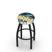 L8B3C Corona (LimePtrn) Swivel Stool with a Black Wrinkle and Chrome Finish by Holland Bar Stool Co.