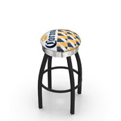 L8B3C Corona (WtBtlPtrn) Swivel Stool with a Black Wrinkle and Chrome Finish by Holland Bar Stool Co.