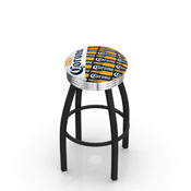 L8B3C Corona (YwBtlPtrn) Swivel Stool with a Black Wrinkle and Chrome Finish by Holland Bar Stool Co.