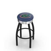 L8B3C - Black Wrinkle Florida Swivel Bar Stool with Chrome 2.5 Ribbed Accent Ring by Holland Bar Stool Company