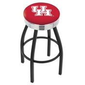 L8B3C - Black Wrinkle Houston Swivel Bar Stool with Chrome 2.5 Ribbed Accent Ring by Holland Bar Stool Company