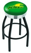 L8B3C Kentucky State University Swivel Stool with a Black Wrinkle and Chrome Finish