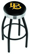 L8B3C Long Beach State University Swivel Stool with a Black Wrinkle and Chrome Finish