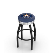 L8B3C Houston Astros Swivel Stool with a Black Wrinkle and Chrome Finish by HBS, AGS-L8B3C25MLBHou