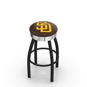 L8B3C San Diego Padres Swivel Stool with a Black Wrinkle and Chrome Finish by HBS, AGS-L8B3C25MLBSDP