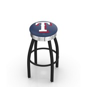 L8B3C Texas Rangers Swivel Stool with a Black Wrinkle and Chrome Finish by HBS, AGS-L8B3C25MLBTex