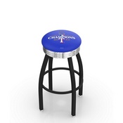 L8B3C Texas Rangers - 2023 World Series Champions Swivel Stool with a Black Wrinkle and Chrome Finish by HBS, AGS-L8B3C25MLBTexWS23