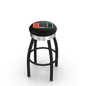 L8B3C - Black Wrinkle Miami (FL) Swivel Stool with Chrome 2.5