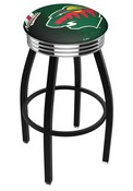L8B3C Minnesota Wild Swivel Stool with a Black Wrinkle and Chrome Finish