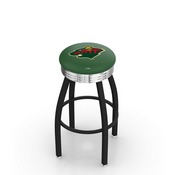L8B3C - Black Wrinkle Minnesota Wild Swivel Bar Stool with Chrome 2.5 Ribbed Accent Ring by Holland Bar Stool Company