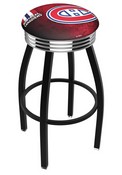 L8B3C Montreal Canadiens Swivel Stool with a Black Wrinkle and Chrome Finish
