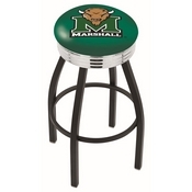 L8B3C - Black Wrinkle Marshall Swivel Bar Stool with Chrome 2.5 Ribbed Accent Ring by Holland Bar Stool Company