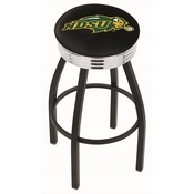 L8B3C - Black Wrinkle North Dakota State Swivel Bar Stool with Chrome 2.5