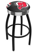 L8B3C New Jersey Devils Swivel Stool with a Black Wrinkle and Chrome Finish