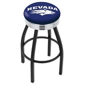 L8B3C - Black Wrinkle Nevada Swivel Bar Stool with Chrome 2.5 Ribbed Accent Ring by Holland Bar Stool Company